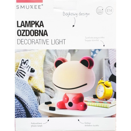 Lampka nocna do pokoju dziecięcego Różowa Żabka Smukee